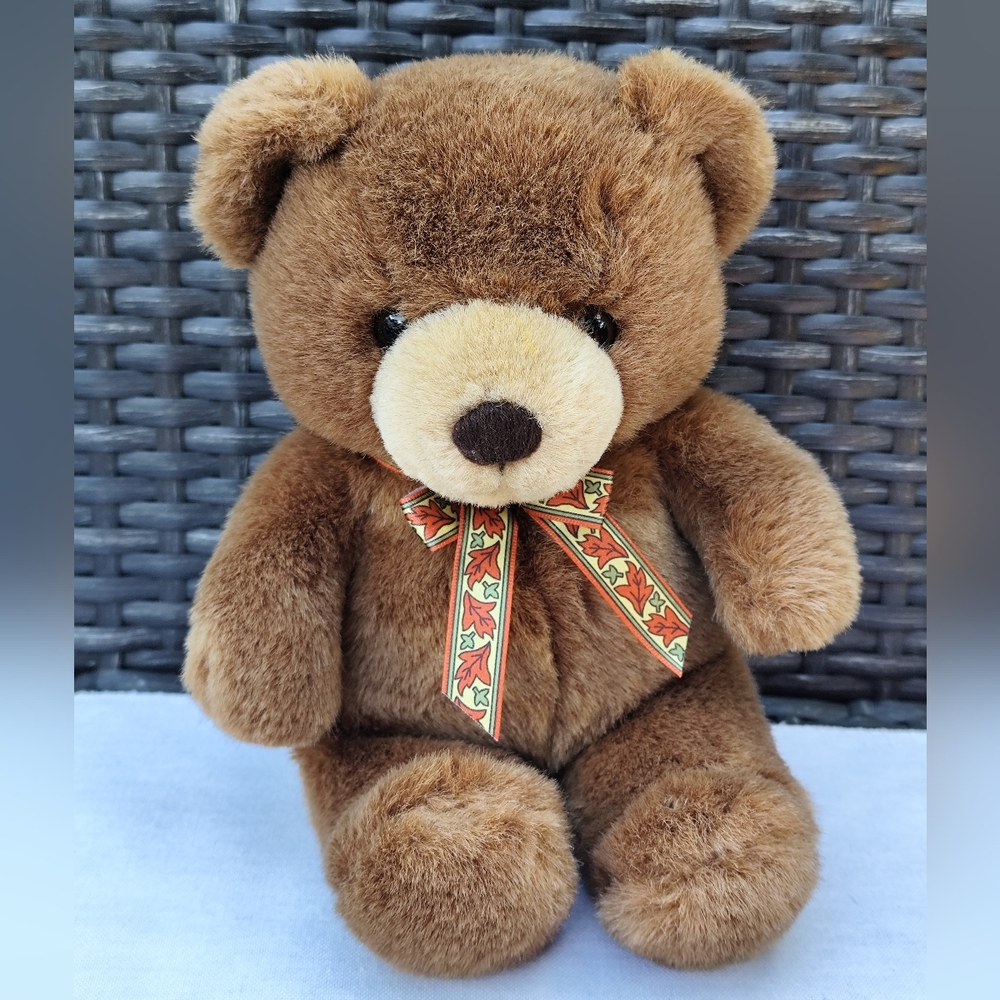 3/$25💙Plush Brown Teddy Bear with Festive Bow